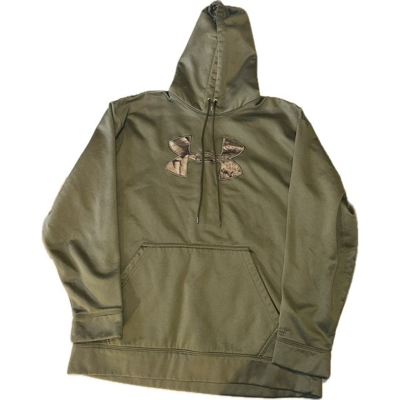 Under Armour‎ Loose Mossy Oak Break-Up Infinity Green Camo Sweatshirt Men's XL - Picture 1 of 6